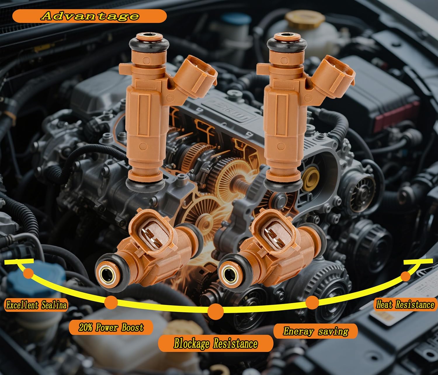 Set Of 4PCS 8 Hole Fuel injector Replacement for Nissan Renault 2.0L OE# 0280157146 16600-3RZ0A 166003RZ0A