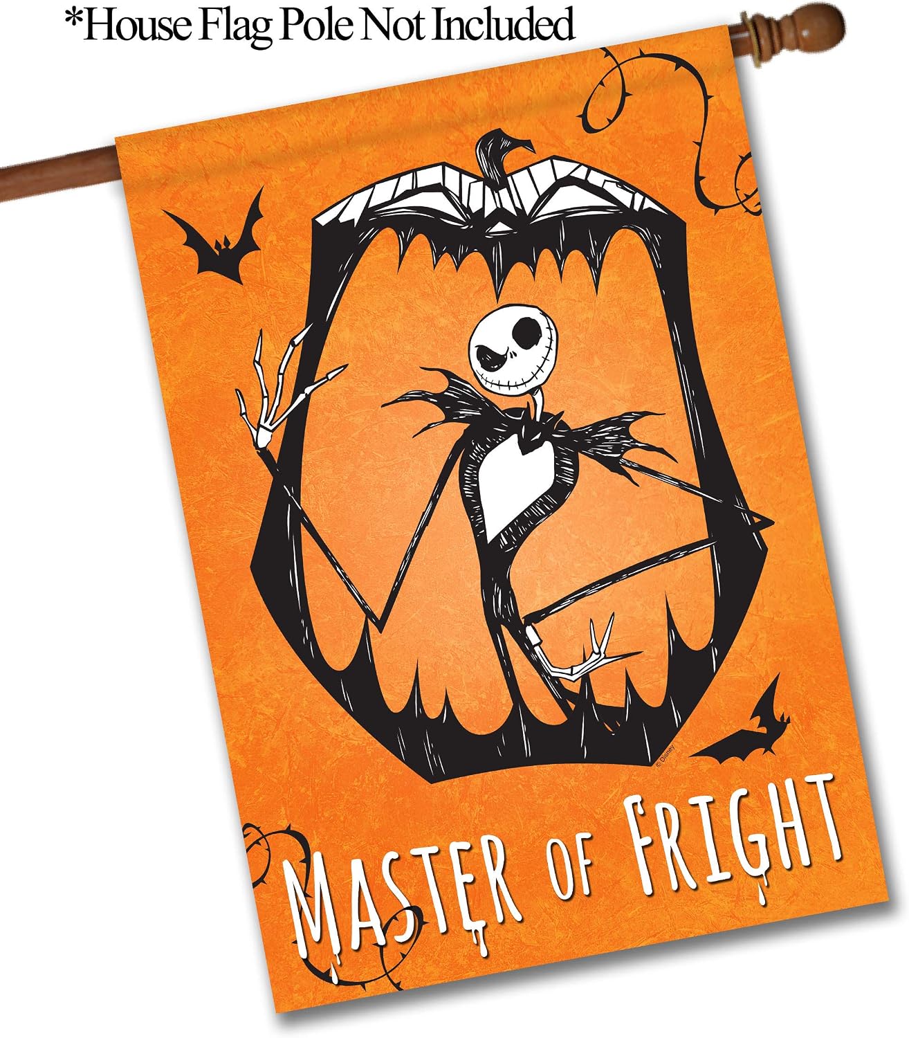 Flagology.com, Disney, Nightmare Before Christmas, Master of Fright, Halloween, Outdoor/Indoor, Exclusive Premium Fabric, Officially Licensed Disney (28" x 40")