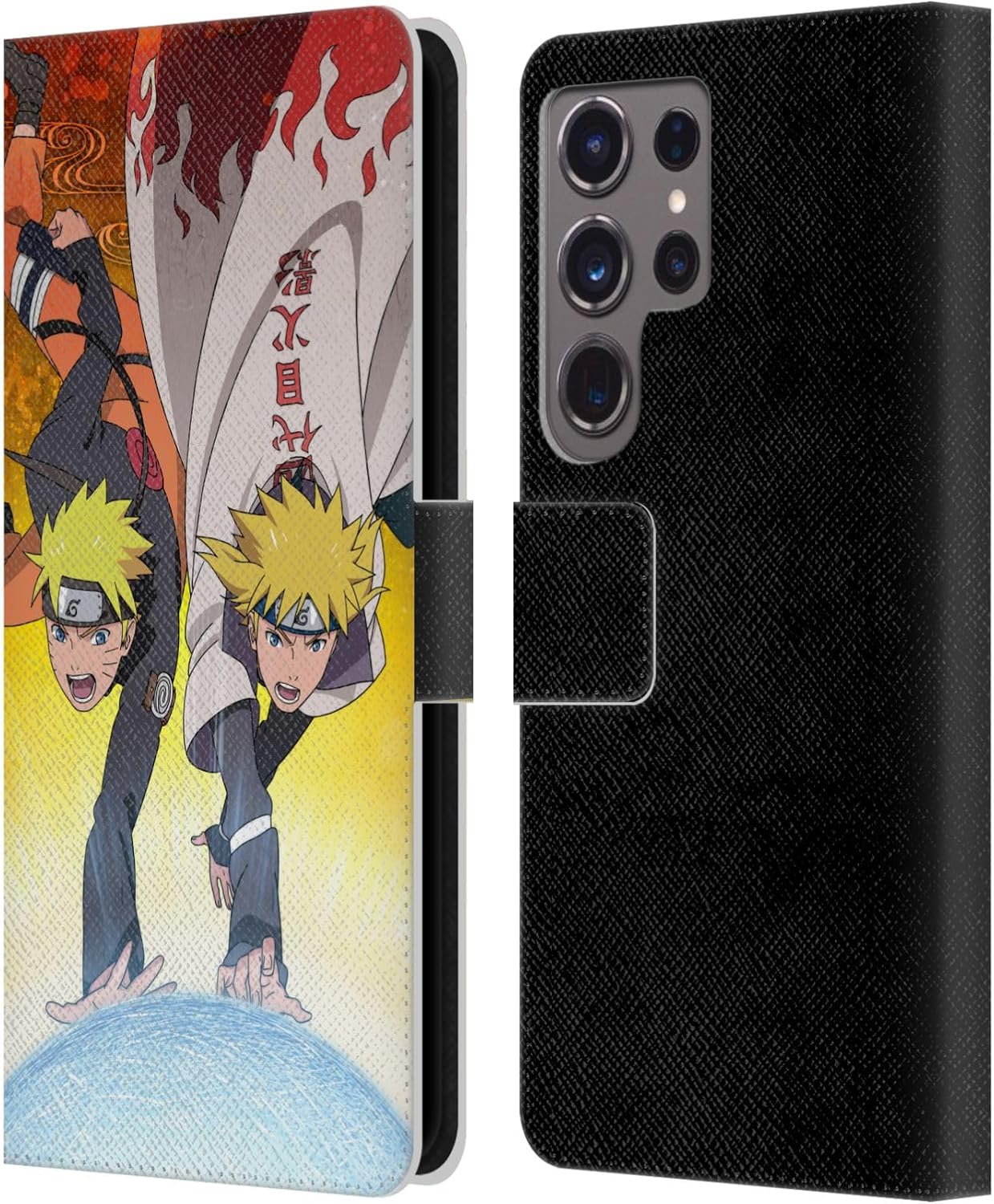 Head Case Designs Officially Licensed Naruto Shippuden Naruto and Minato Key Art Leather Wallet Case Compatible with Samsung Galaxy S24 Ultra 5G