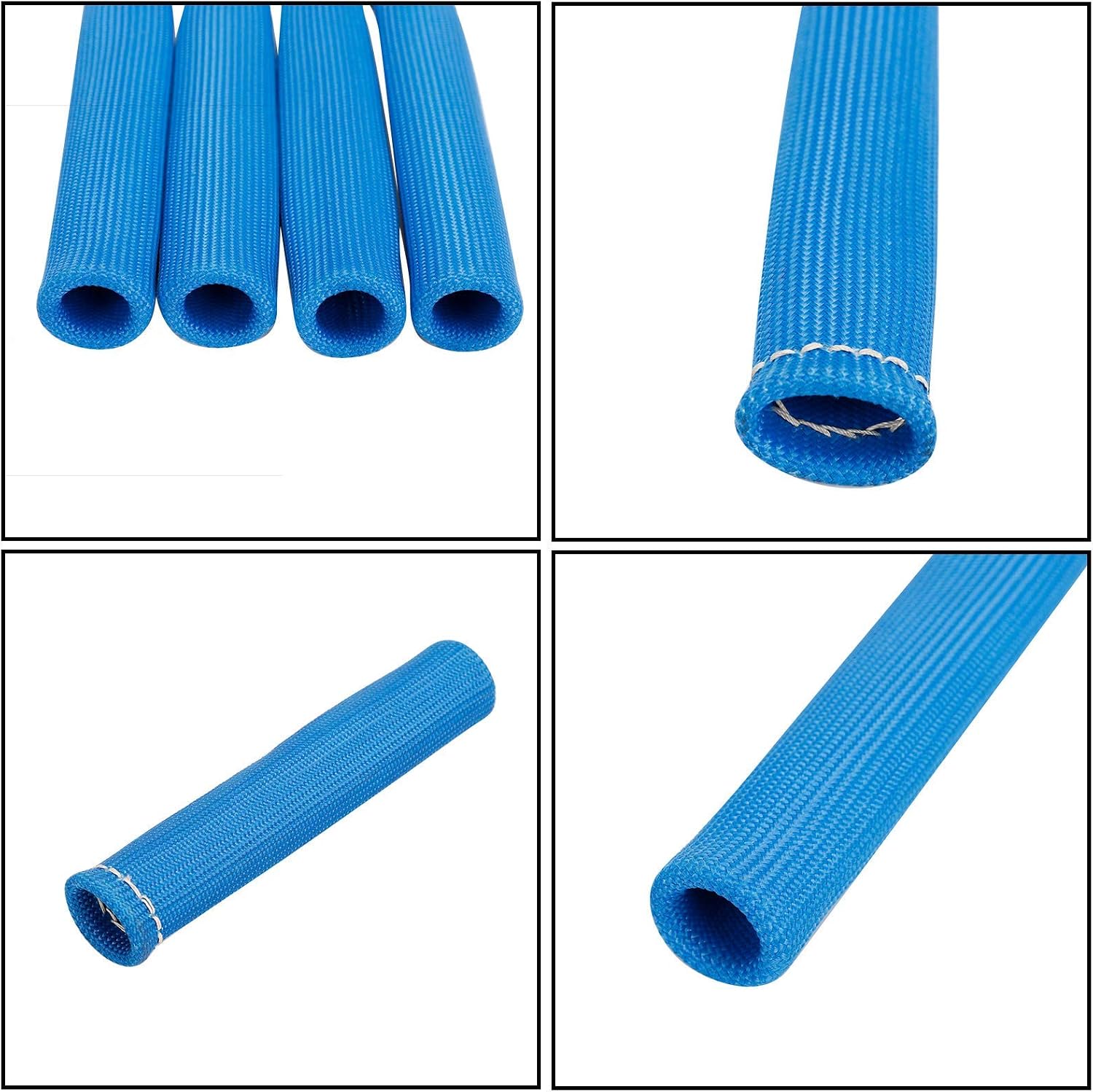 Blue 8Pcs 1200° Spark Plug Wire Boots Heat Shield Protector Sleeve SBC BBC