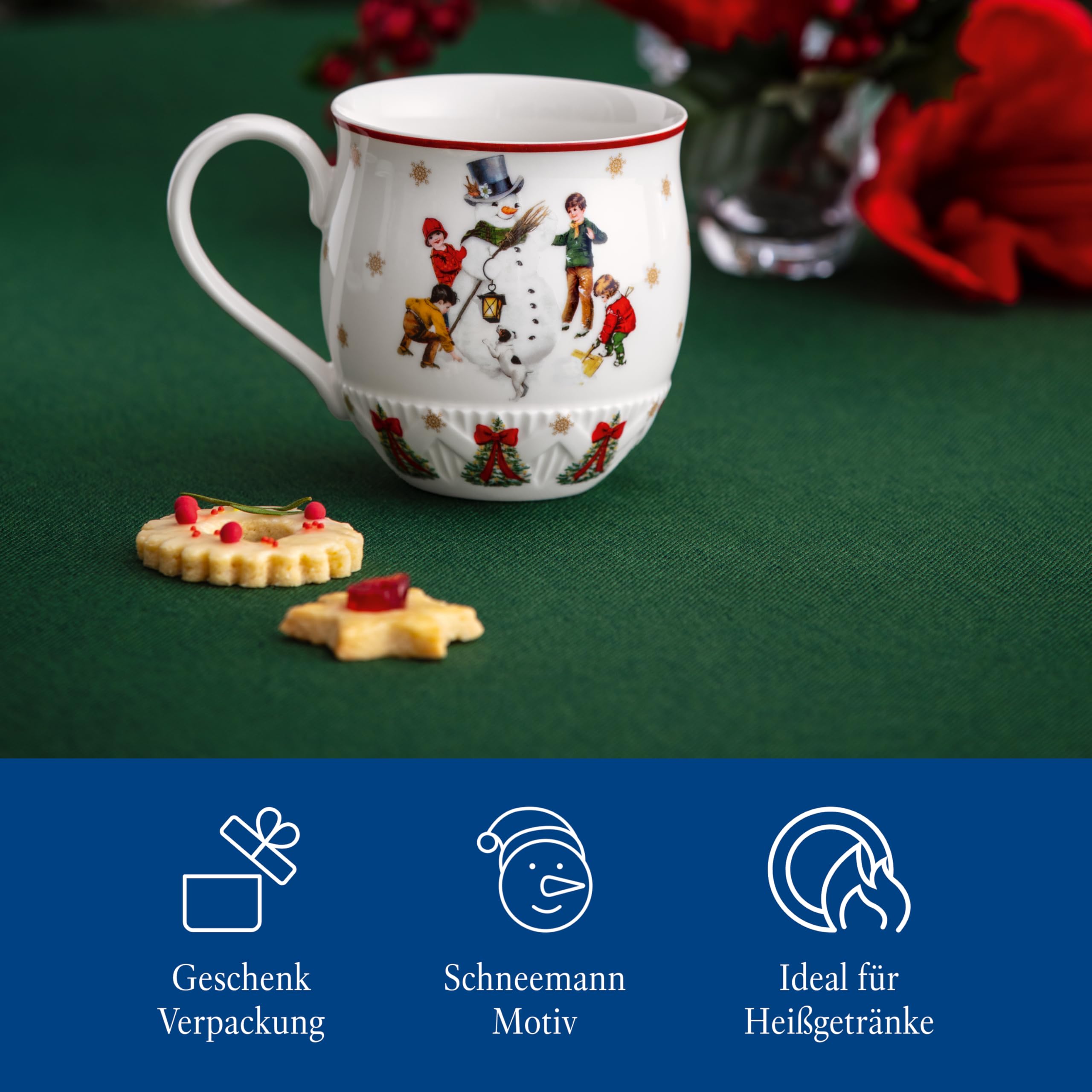 Villeroy & Boch – Toy's Fantasy Henkelbecher Bunt, Tasse, Kaffeetasse, Heißgetränkebecher Toys, Weihnachtstasse, Kaffeebecher, Wintertasse, Weihnachtsbecher, Premium Porcelain (Packung mit 2)