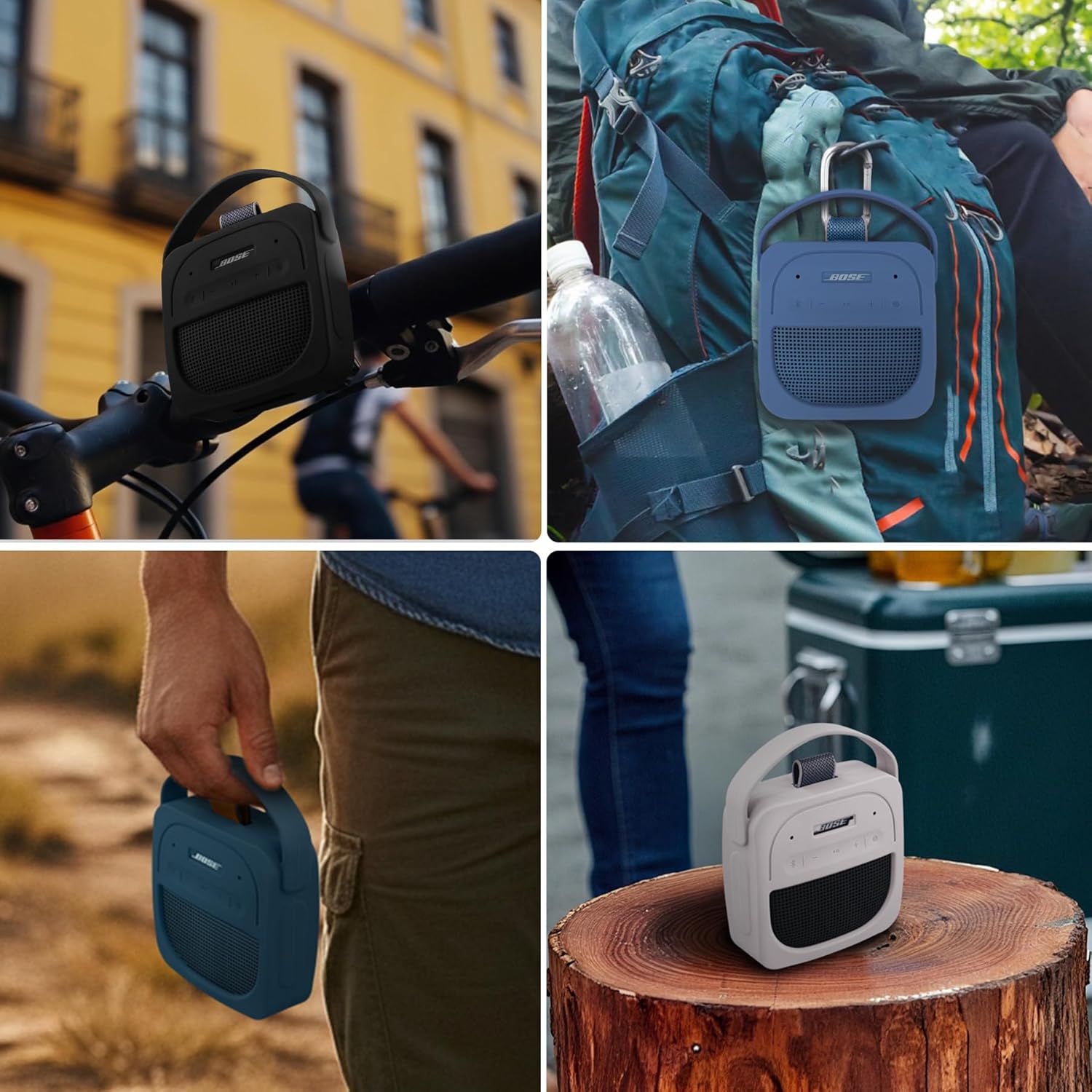 for Bose SoundLink Micro Portable Bluetooth Speaker (2nd Gen), Wireless Outdoor Speaker Silicone Protective Case, Portable Travel Case with Carabiner (Twilight Blue) - co2CREA - Image 8