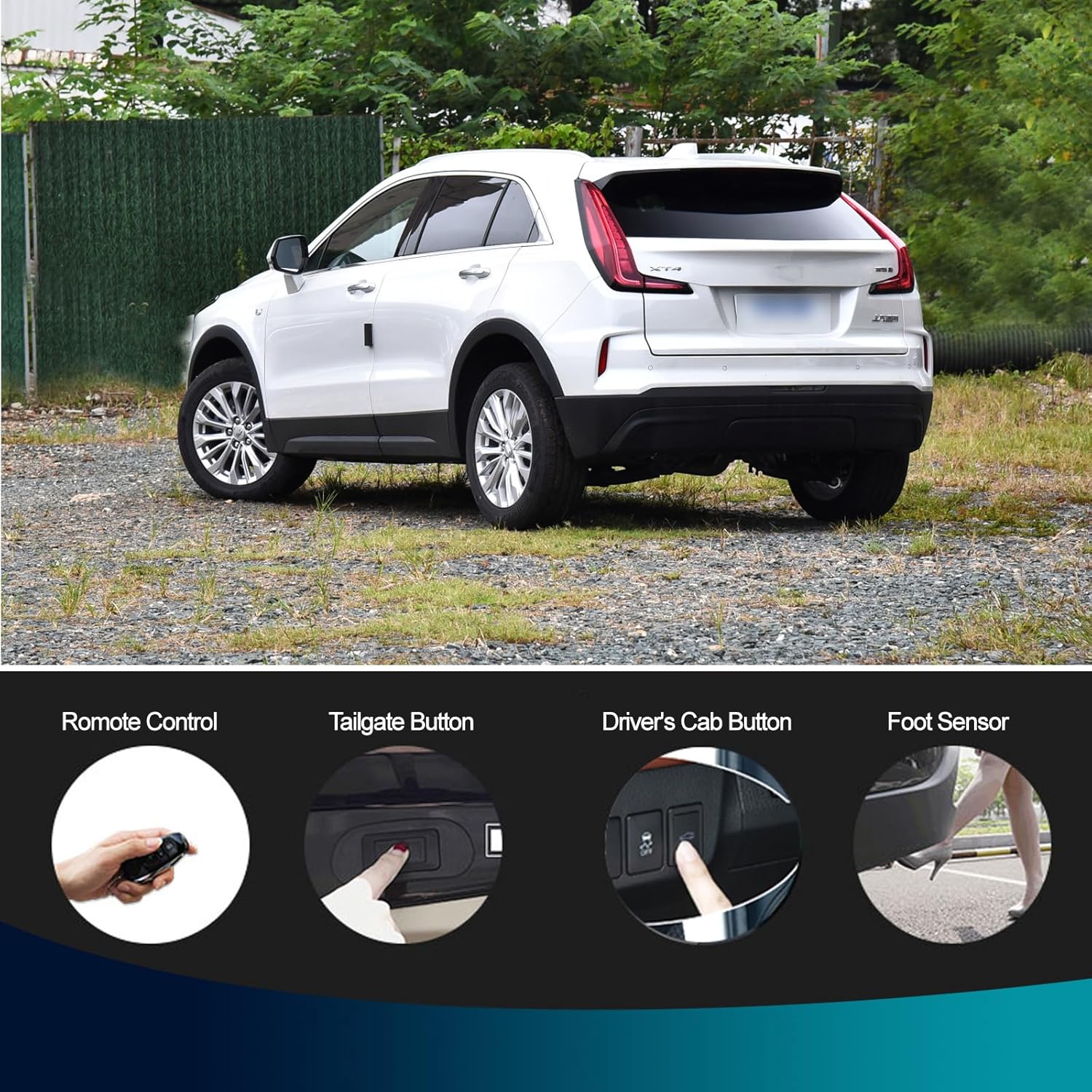 Power Liftgate Kit for Cadillac XT4 2024 2025 Hands-Free Electric Tailgate Lift System Automatic Trunk Opener OEM Key Fob Remote Supported