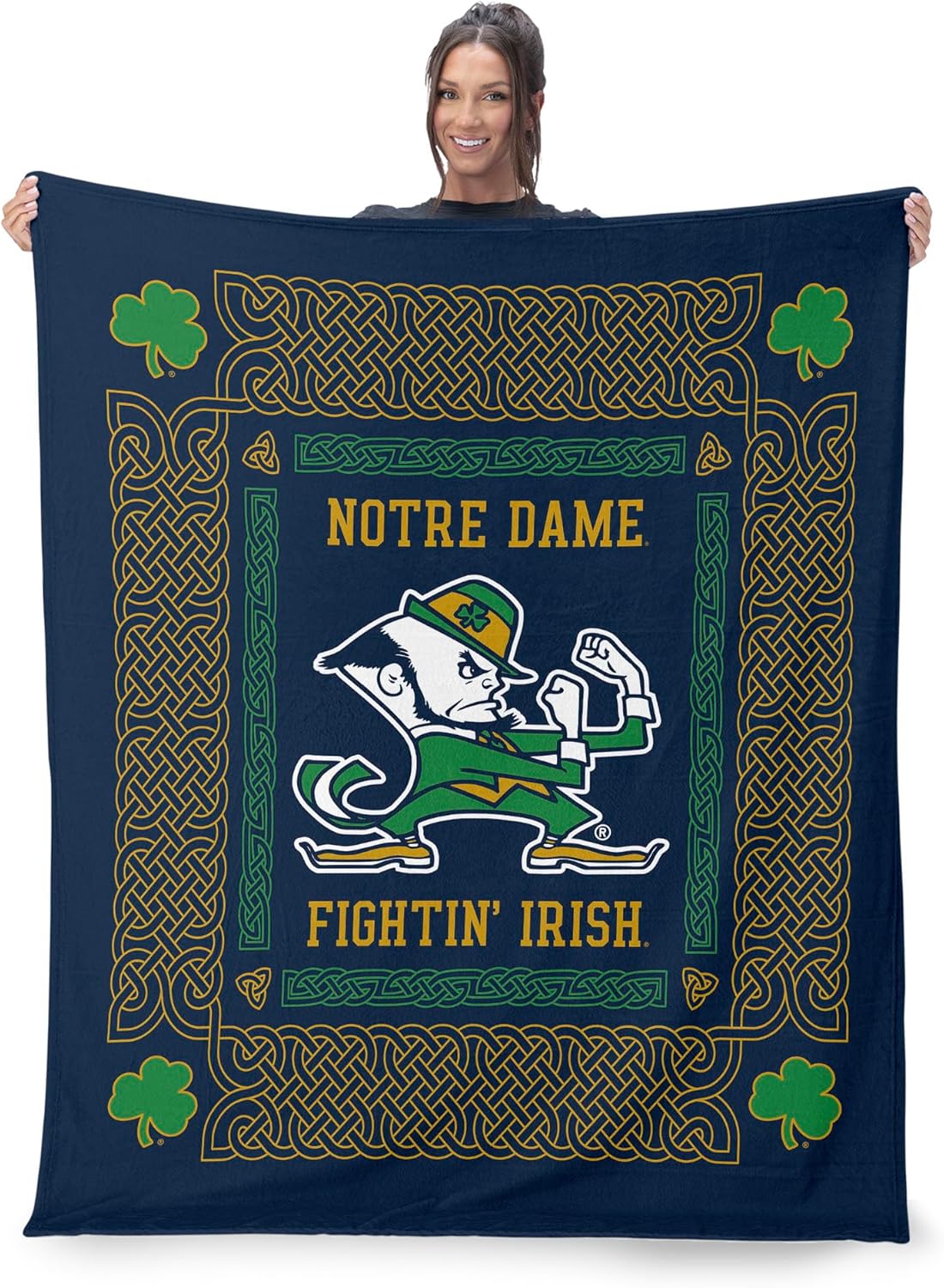 Notre Dame Fighting Irish NCAA Heritage Silk Touch Throw Blanket 50x60 inches