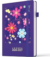 Agenda 2026-2027 Week View, School Weekly Planner A5 Purple | Multilingual Weekly Planner for Teachers, Students, Office, 1 Week on 2 Pages, July 2026 - December 2027