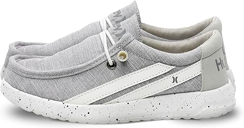 Hurley Melky - Zapatos de lona para niños y niñas, mocasines con cordones