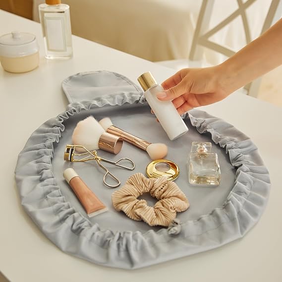 Ocean Home Textile Fonksiyonel Su İtici Leke Tutmaz Kumaş Düzenleyici Seyahat Tipi Makyaj Çantası Ø 50 cm