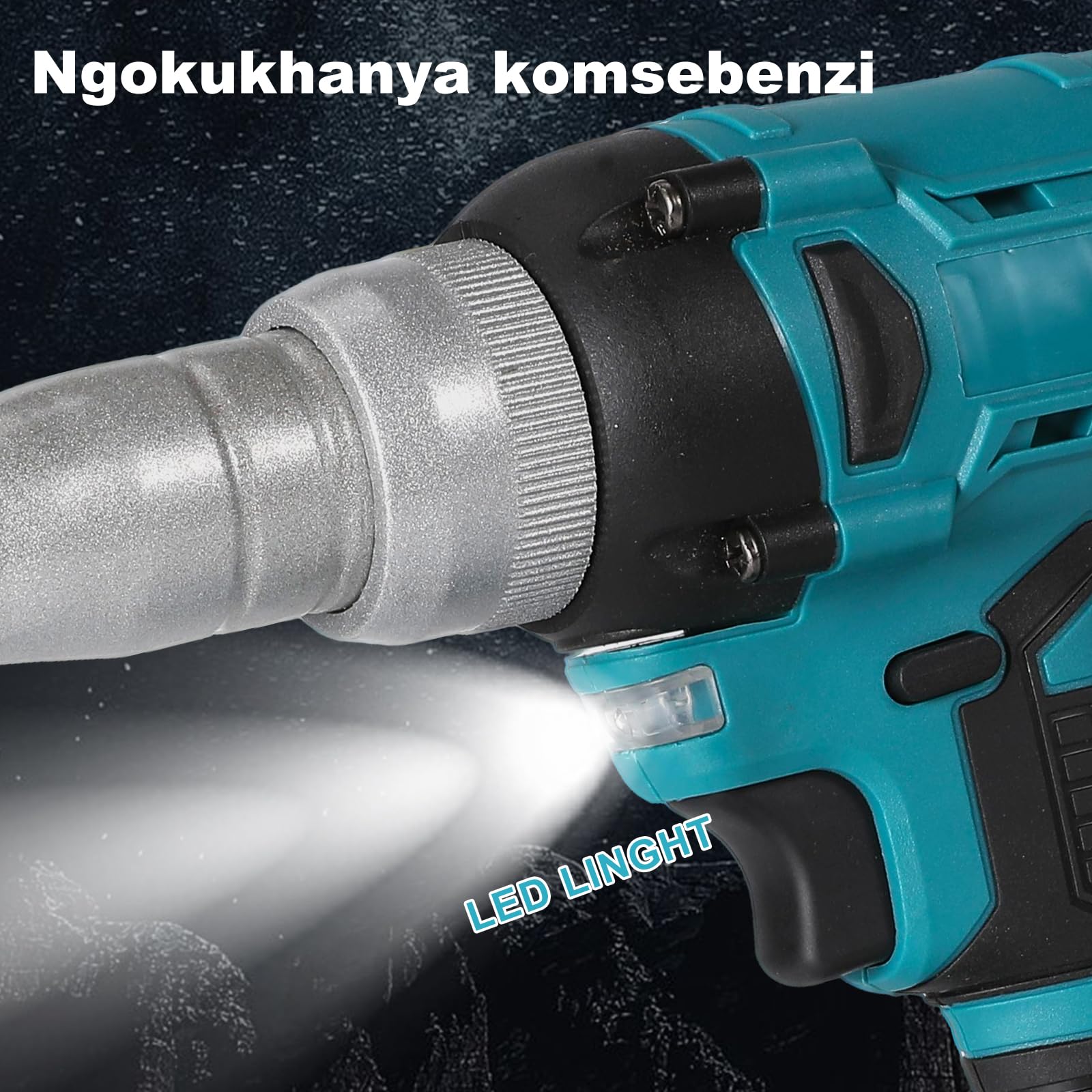 Pinza rivettatrice a batteria per batteria Makita 18 V, 20,000 N, pinza rivettatrice elettrica automatica per rivetti ciechi da 2,4 – 5,0 mm, pistola rivettatrice professionale (senza batteria)