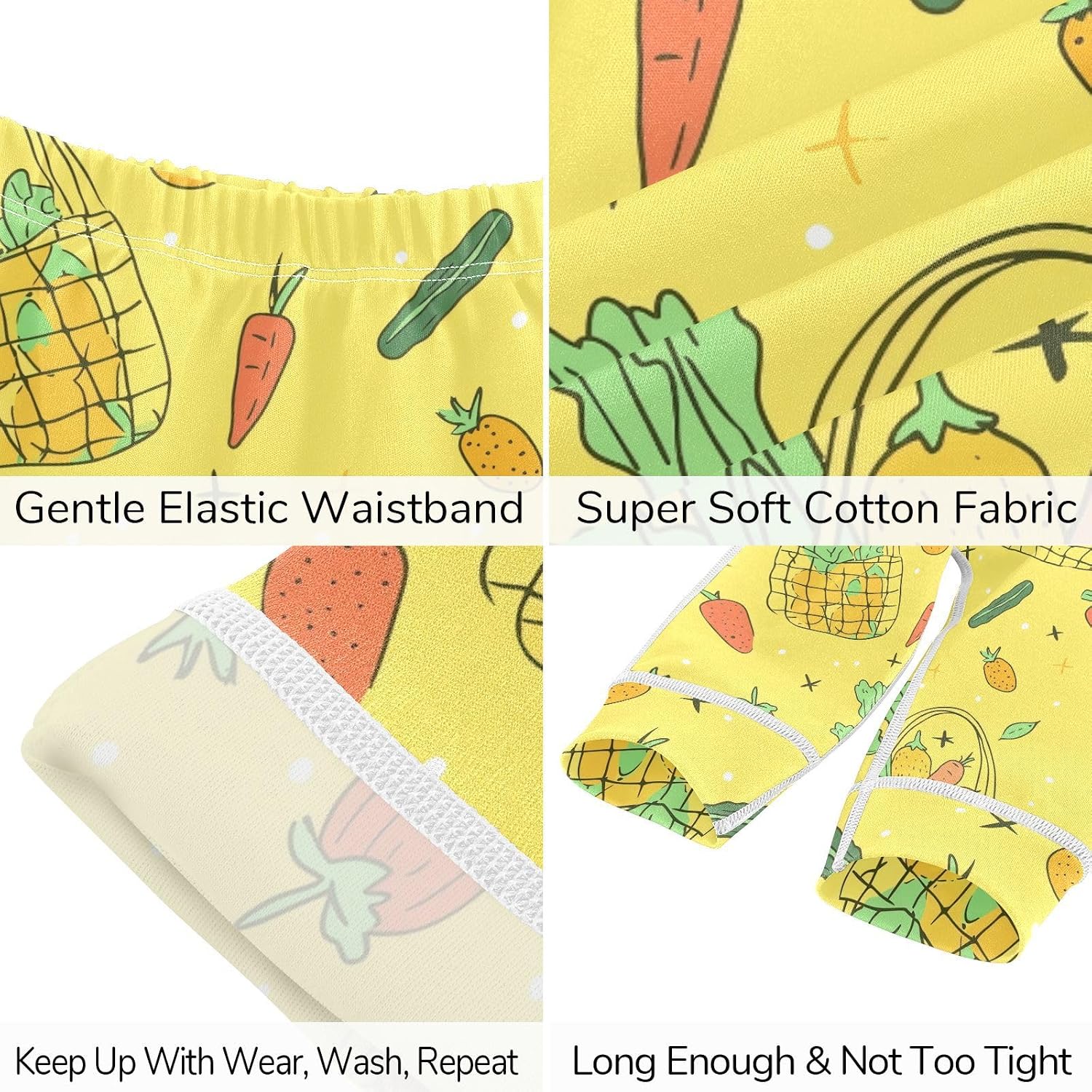 vvfelixl Baby Clothes Veggie Basket Yellow Baby Bodysuits Set Unisex Short Sleeve Babys Pants Sets 0-3M