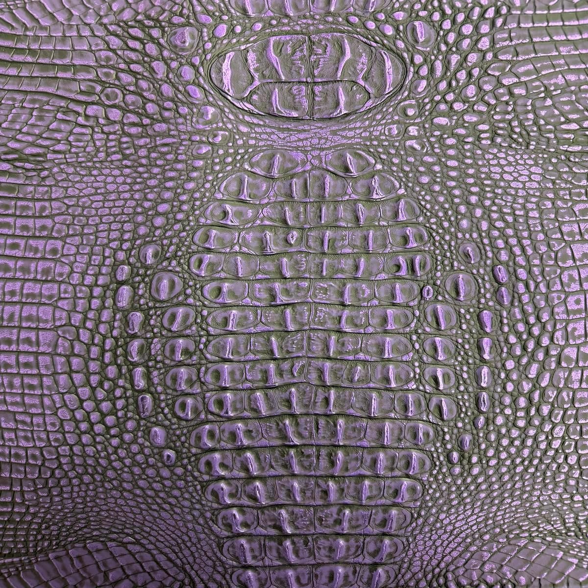 Mugger Two Tone Gator Faux Leather Vinyl Fabric - Sold by The Yard - 60" (Purple | Black)