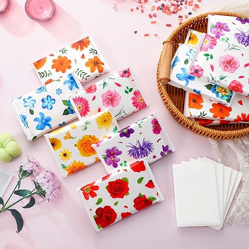 Miniatura 64 de Paquete de 24 pañuelos de tamaño de viaje, paquete delgado de 3 capas, tamaño cartera, pañuelos de bolsillo para viajes, bodas, fiestas, 6 estilos