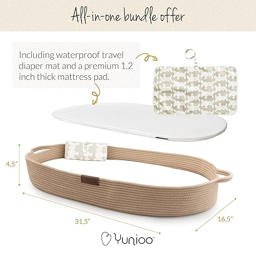 Miniatura 3 de Cambiador de bebé de lujo con almohadilla de pañales de viaje adicional, cambiador de bebé plegable con cubierta repelente al agua, cesta de bebé de