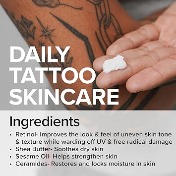 Mad Rabbit Replenish Tattoo Body Lotion - Fragrance-Free Lotion, Non-Greasy & Silicone-Free, Clean Ingredients, Lightweight for Daily Use (3.4 Fl Oz)
