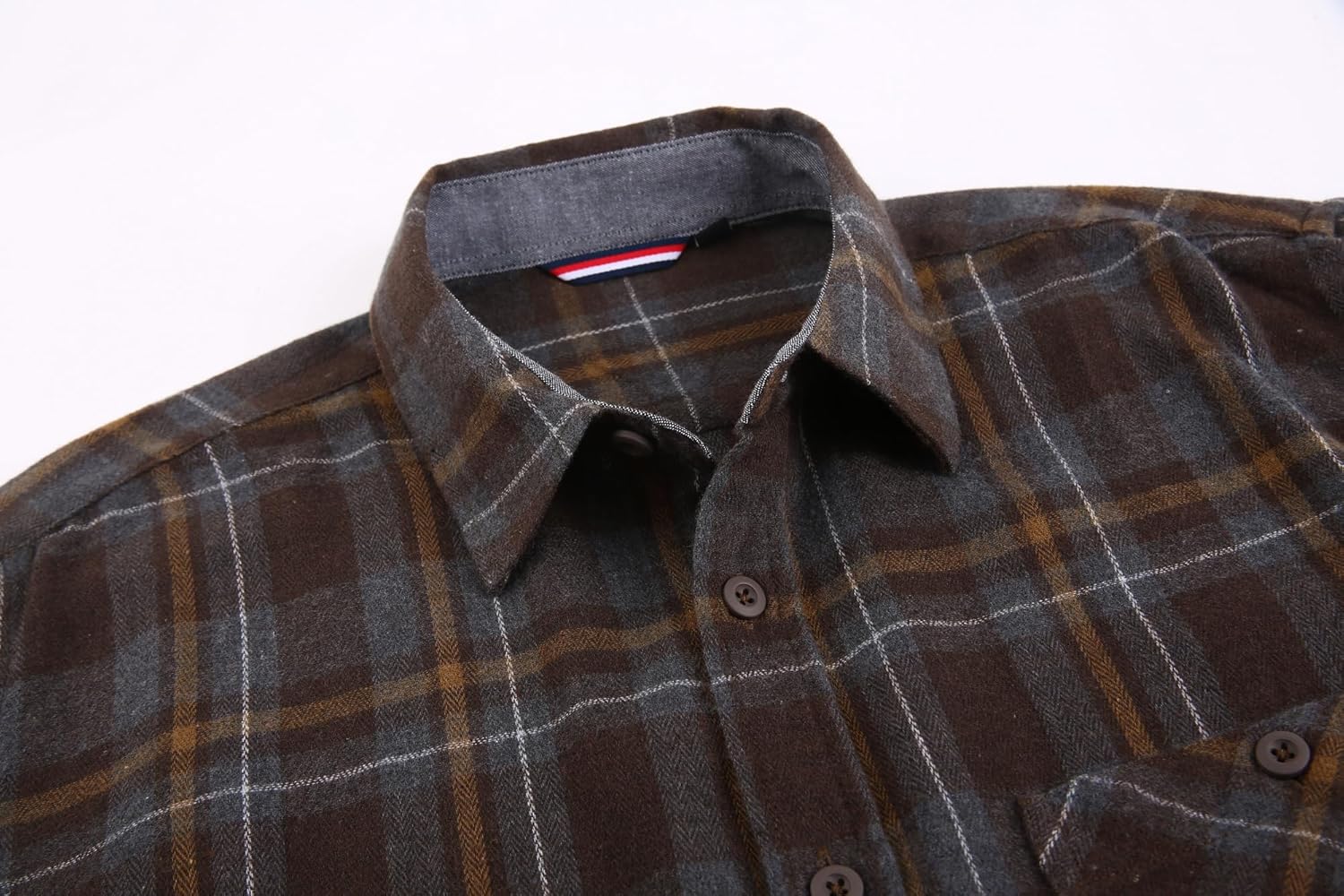 Alex Vando Mens Button Down Shirts Flannel Shirt Long Sleeve - Image 2