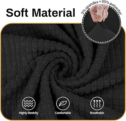 Miniatura 3 de Asnomy Fundas de sofá para sofá biplaza de 3 plazas, fundas elásticas de terciopelo para perros y gatos, protector de muebles con cojines de 3