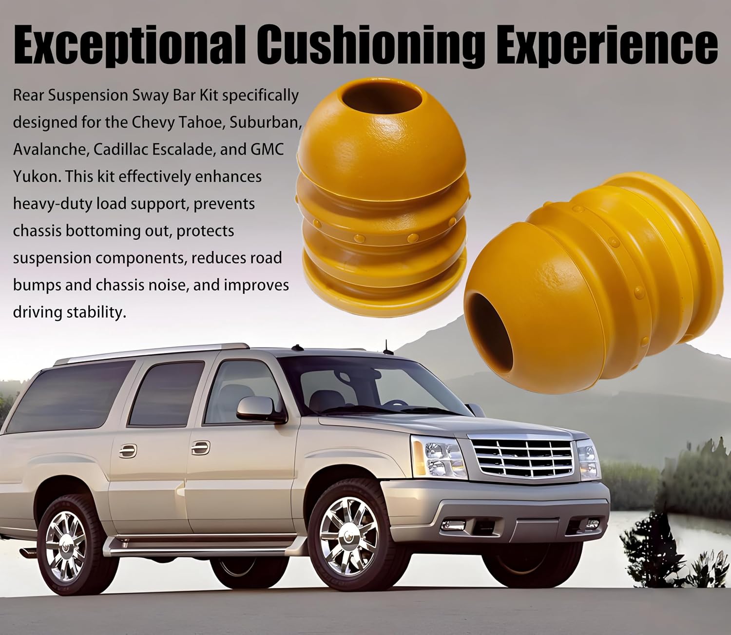 2pcs 15115208 Spring Jounce Bumper Kit，Rear Bump Stop Fit For 2007-2020 Chevy Tahoe Suburban Avalanche Cadillac Escalade GMC Yukon, Rear Suspension Jounce Bumper Replace 15200997
