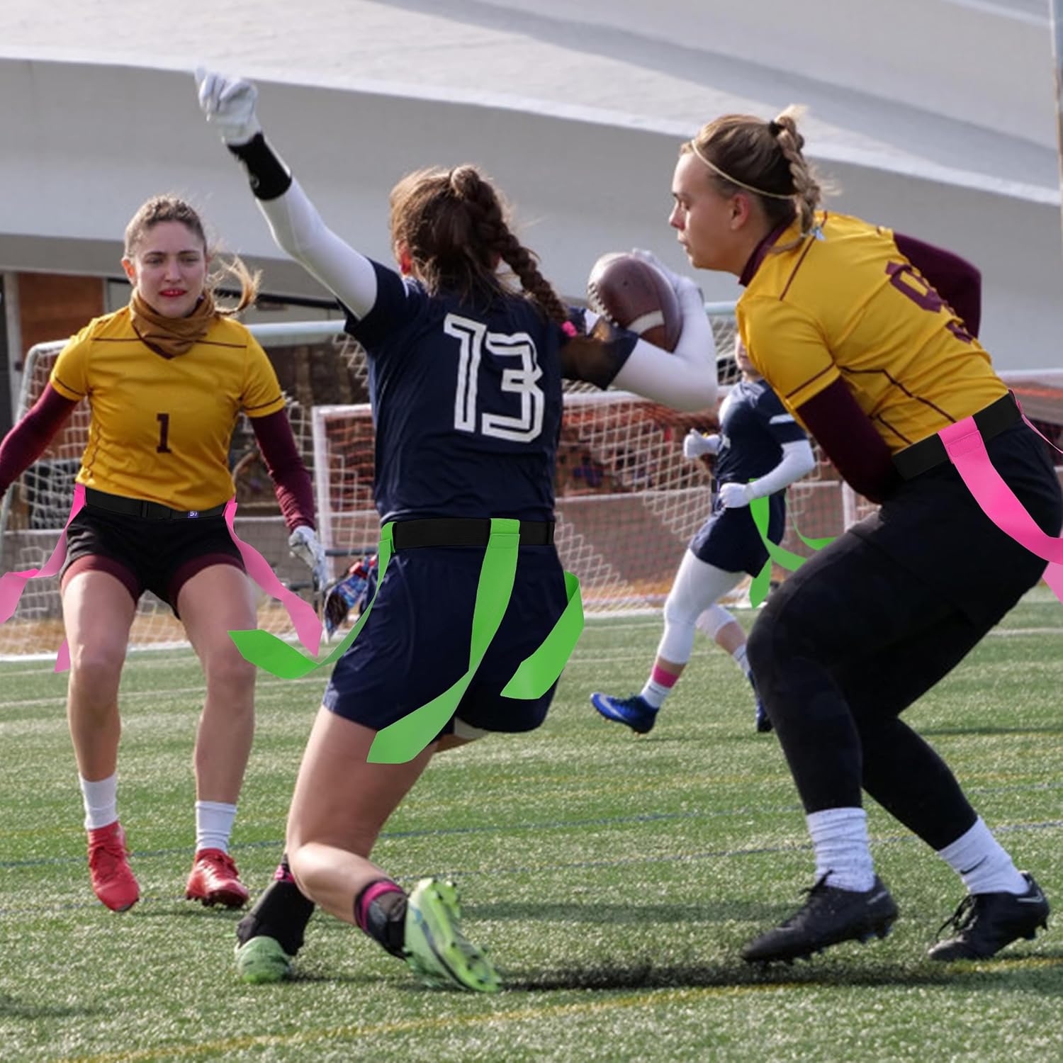 Flag Football Belts, 14 Player Flag Football Set with 42 Flags for Adults Youth Kids, Sports Training Competition - Image 6