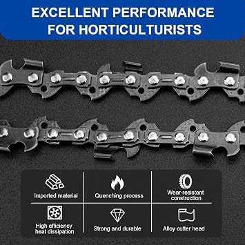 3-Pack Chainsaw Chain for 20 Inch (50cm) Bar, 76 Drive Links,0.058 Gauge, 0.325 Pitch,Replacement Chain Compatible with Hyundai 62cc, Timberpro and Other Chainsaws