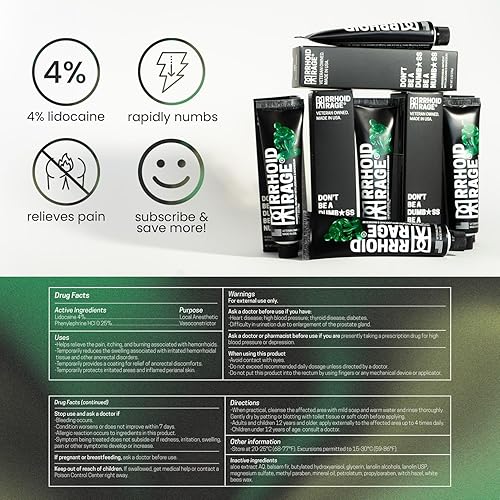 Miniatura 7 de Ungüento - Tratamiento de fisuras y hemorroides con lidocaína, extracto de aloe, sulfato de magnesio, abeto bálsamo, crema de hemorroides de acción