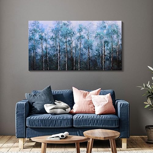 Miniatura 3 de Lienzo decorativo para pared, paisaje natural grande, bosque de abedul, arte de pared para sala de estar, dormitorio, decoración de pared sobre la