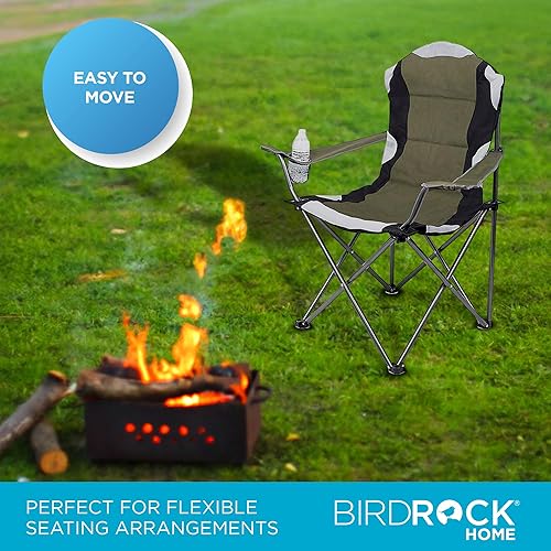 Miniatura 3 de Internet's Best Silla plegable acolchada para acampar - Exterior - Verde - Deportes - Portavasos - Cómoda - Bolsa de transporte - Playa - Quad