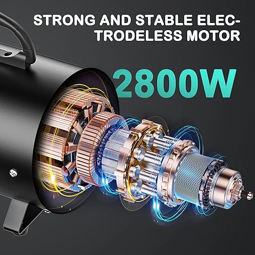 Miniatura 5 de Secador de pelo de perro de alta velocidad para mascotas, 3.2 HP sin continuo y de velocidad ajustable para el cuidado del perro, secador de pelo