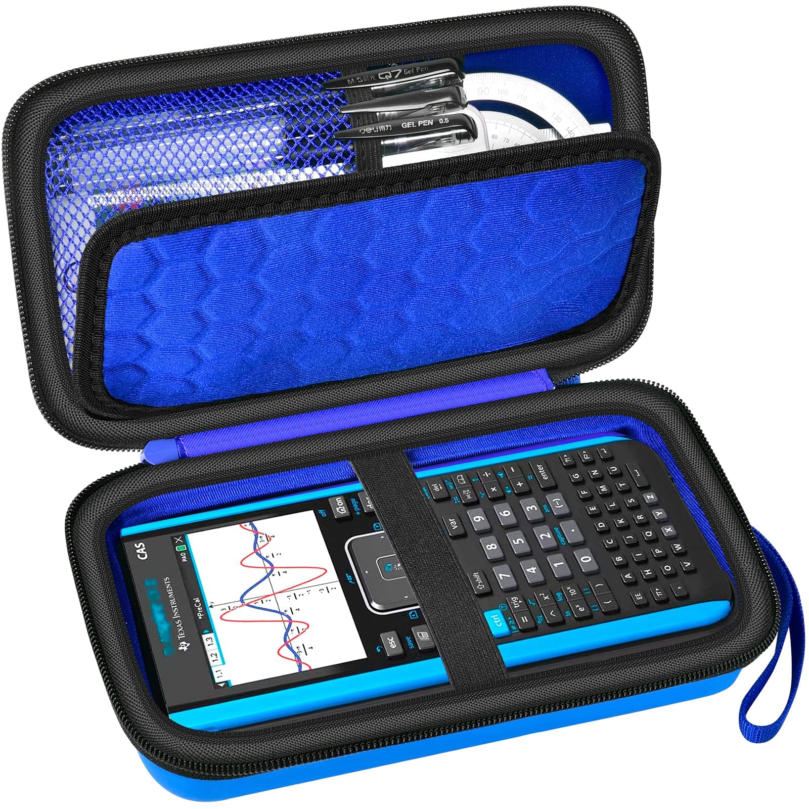Case Compatible with Texas Instruments TI-Nspire CX II/TI Nspire CX/TI-NSPIRE CX-II T CAS/for TI-84 Plus/TI-83 Plus CE Color Graphing Calculator, Storage Holder-Blue (Box Only)