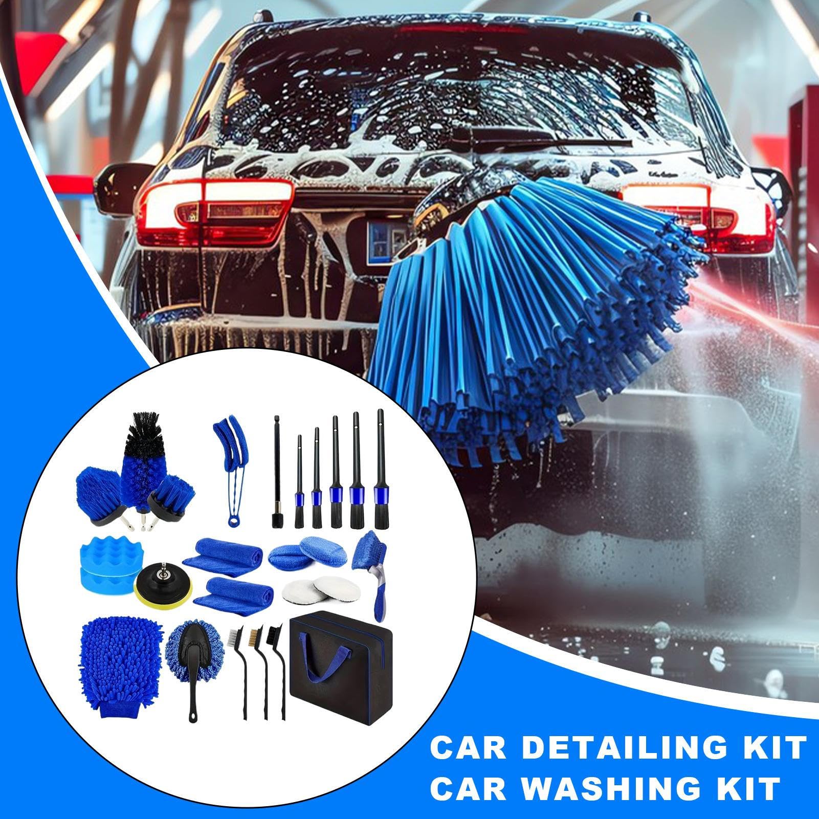 Kit Detailing Auto, Set Pulitore Polvere per Autoveicoli, Kit Anti Graffio per Pulizia Interni ed Esterni Veicolo