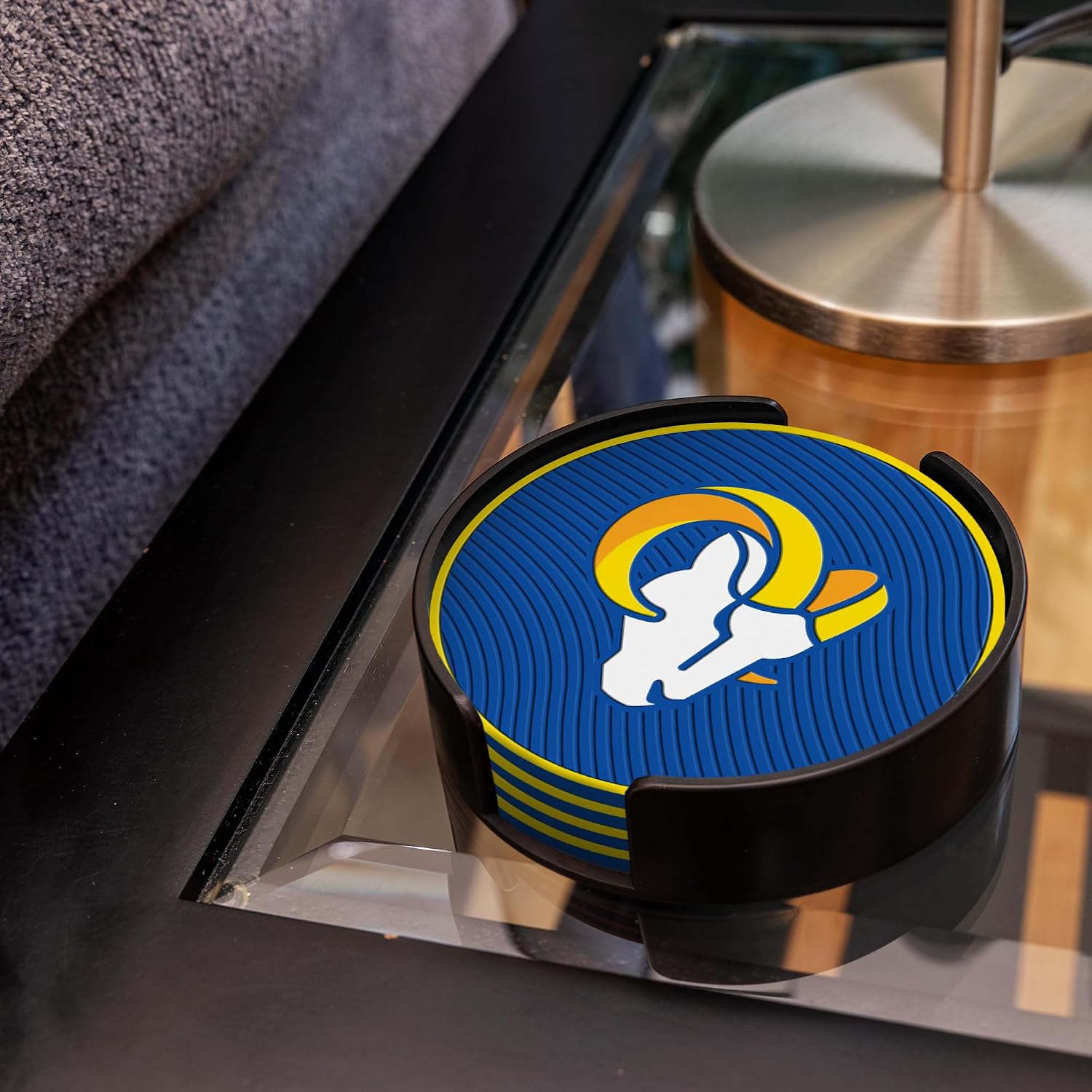 Rico Industries NFL Football Los Angeles Rams Classic Favorites: PVC Coaster Set (4-Pack) image 4