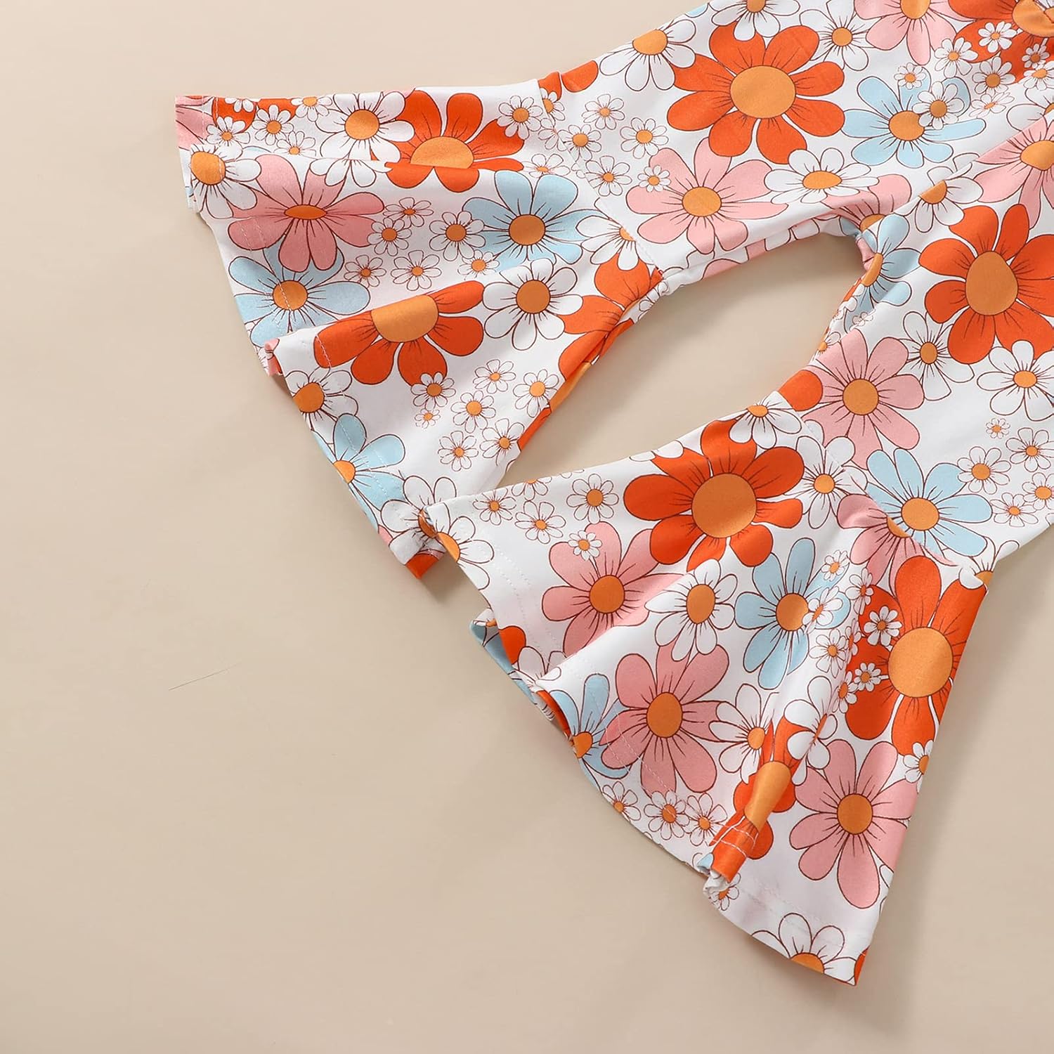 Toddler Baby Girl Boho Outfits Floral Sleeveless Halter Crop Top Bell Bottom Pants Summer Clothes Set - Image 7