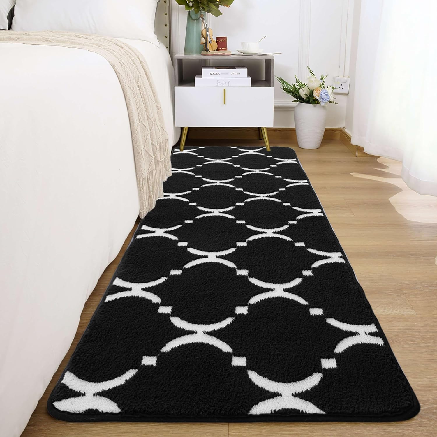 Amazon.com: Comeet Modern Geometric Shag Runner Rug for Bedroom, 2'x6 ...