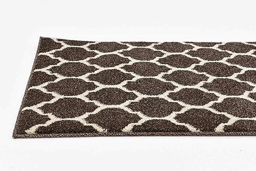 Miniatura 6 de Unique Loom Colección Trellis - Alfombra de pasillo estilo marroquí color marrón entramado (2.0 x 6.0 pies)
