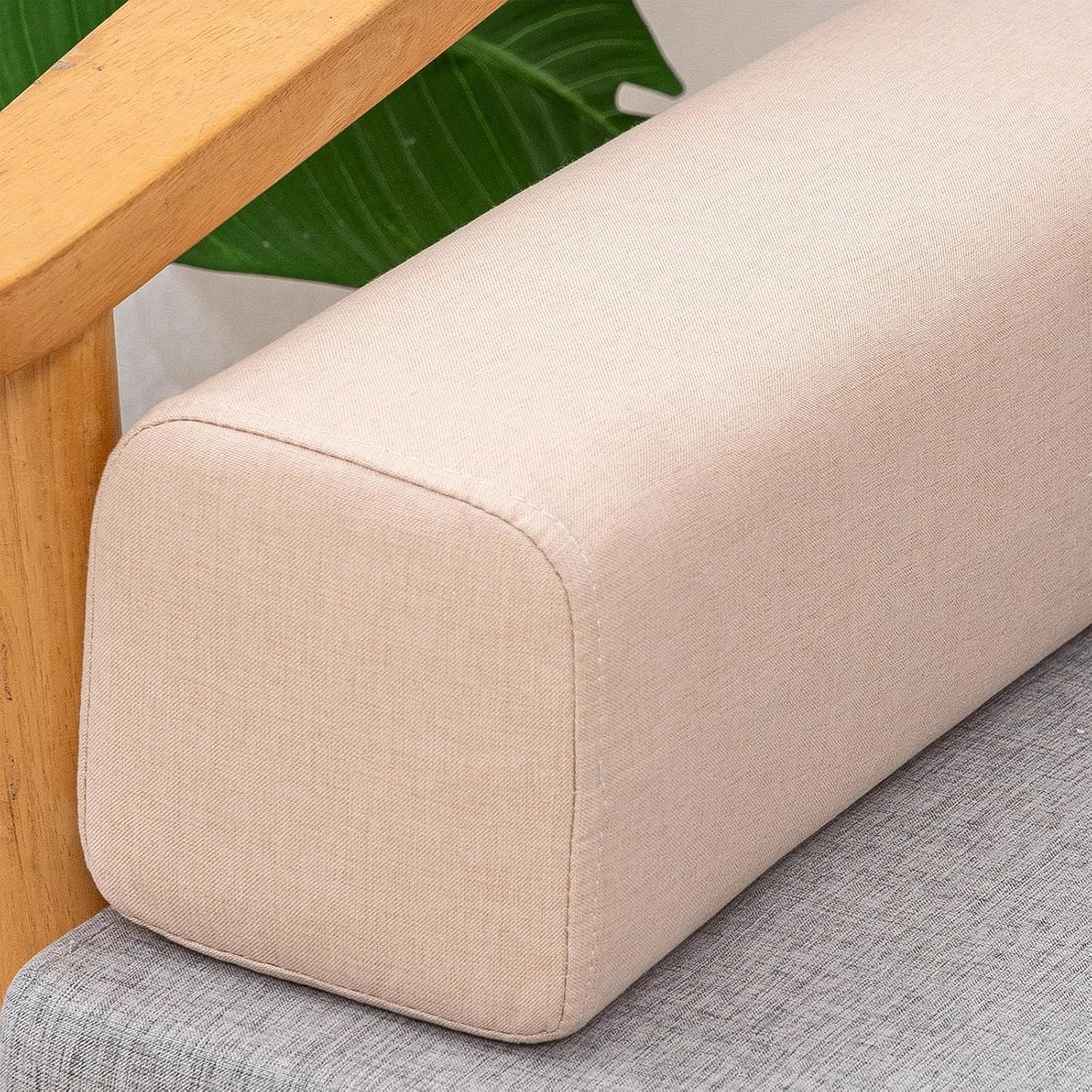 Side Arm Rest Pillow Armrest Cushion Pad for Couch Home Living Room Playing Working, Beige