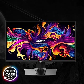 MSI MPG 271QRX QD-OLED, 27 OLED Gaming Monitor, 2560 x 1440 QHD, OLED 0.03ms Response time, 360Hz, True Black HDR 400, HDMI, DP Port, USB Type C, Tilt, Height
