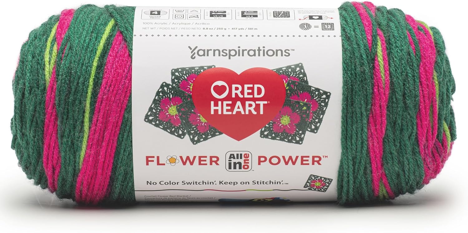 Flower Power All-In-One Yarn (250g/8.8oz) by Red Heart