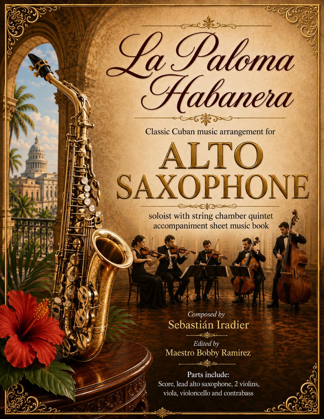 Partition Saxophone Alto La Paloma Habanera pour concert de chambre
