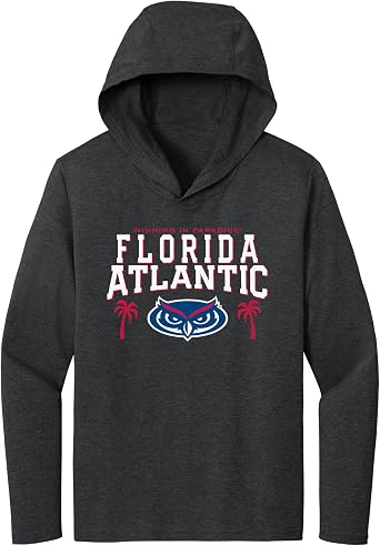 CornBorn Florida Atlantic Owls Unisex Fit Womens Long Sleeve - Tshirt with Hood - Choose Your Design