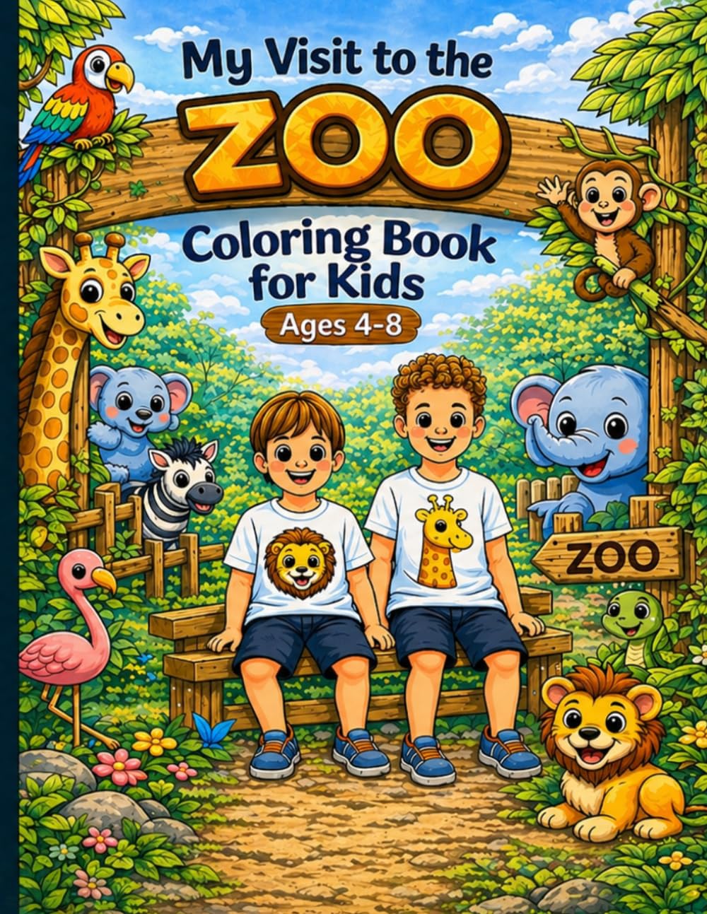 My Visit to the Zoo Coloring Book for Kids: Fun Animal Coloring Pages for Ages 4-8
