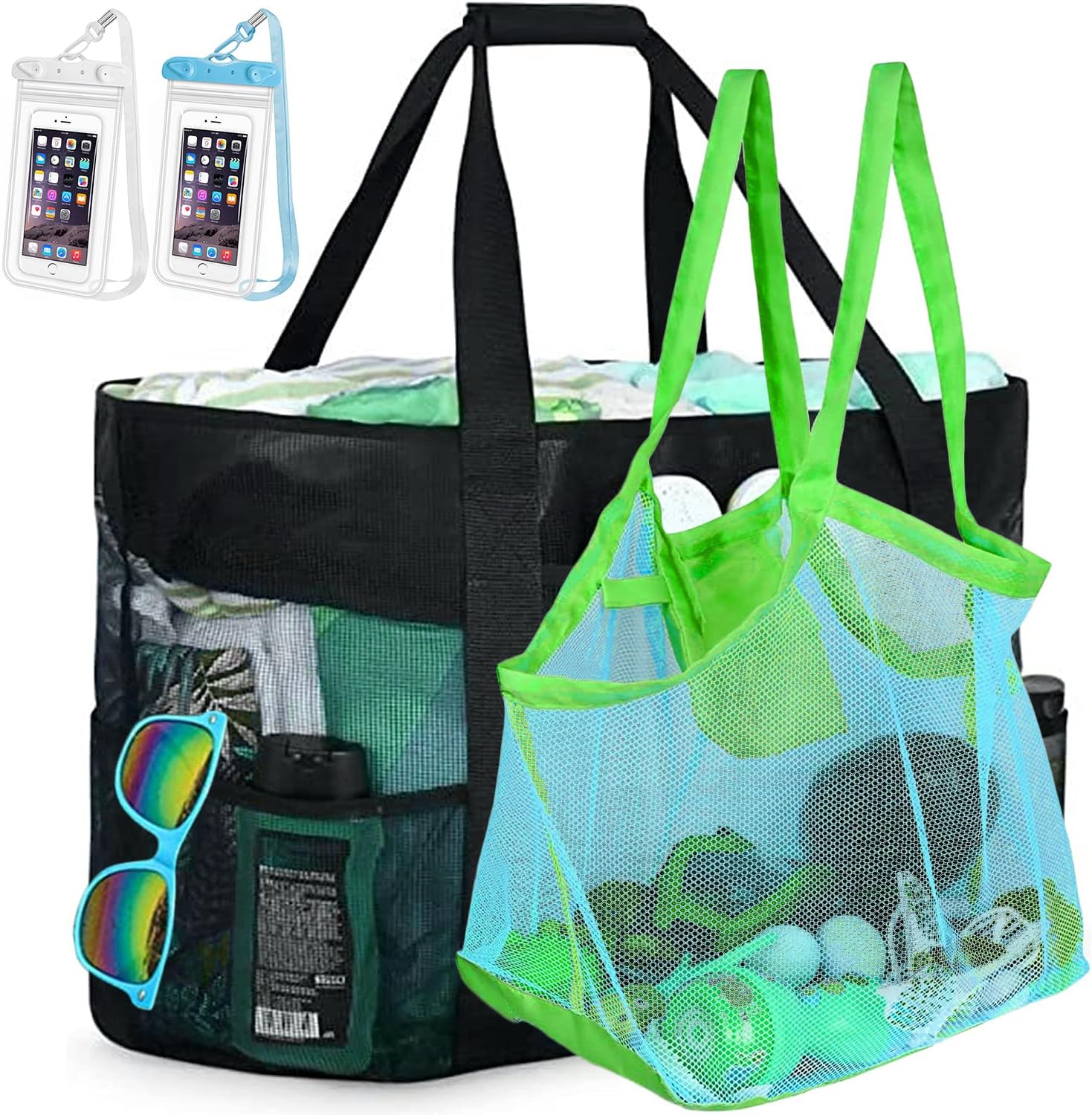 AYUBOC Mesh Beach Bag [Family Set] Extra Large Beach Tote