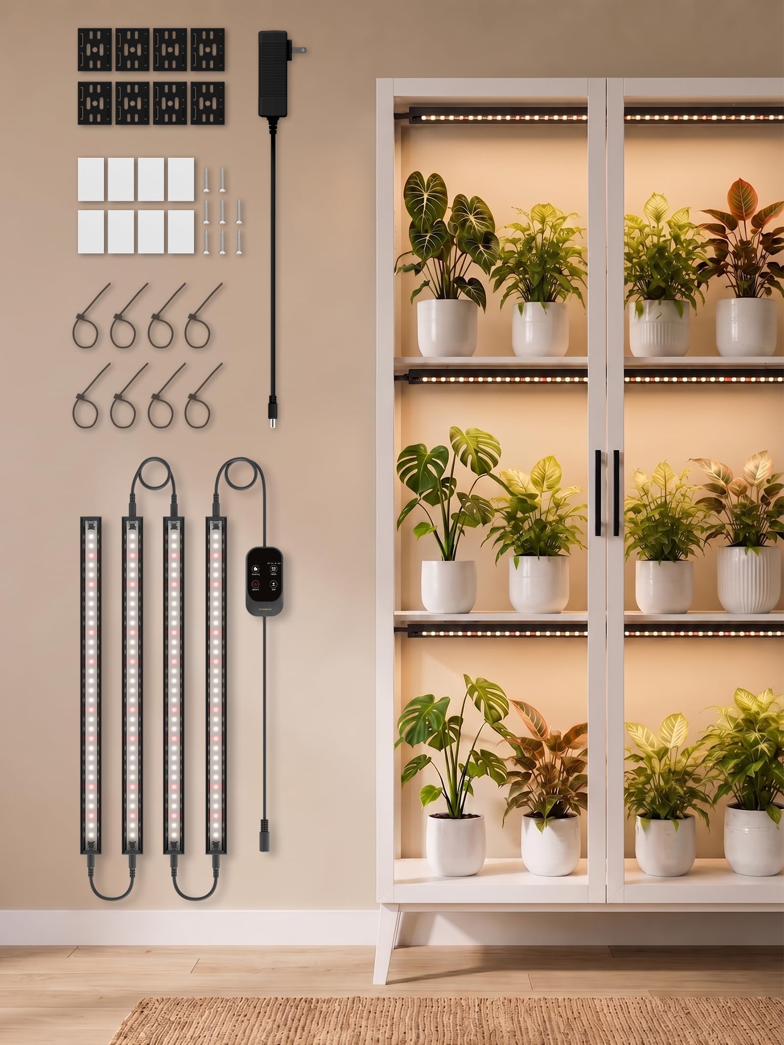 GlOWRIUM T5 Grow Light for Indoor Plants, 3500K Plant Light Strip