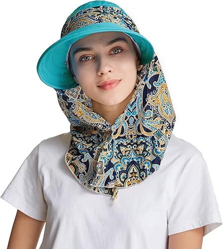 Miniatura 27 de icolor Sombreros de sol para mujer, protección solar UPF 50, sombrero de verano al aire libre, visera con solapa, sombrero de cola de caballo, Marrón