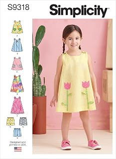 Simplicity SS9318CCB Girls' Dresses Sewing Pattern, Sizes 1-4