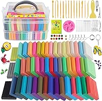 CyAJM 50 Colors Polymer Clay Kit for Kids - Oven Bake Modeling Clay with Tools, Storage Box & Accessories - Safe Non-Toxic DIY Crafts Gift