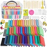 Polymer Clay Kits 50 Colors,Modeling Clay for Kids DIY Mold Oven Bake Clay with Storage Box Sculpting Tools and Accessories,for Kids Adult and Artist Friendly Ideal Gifts