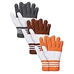 Patelai 3 Pairs Microfiber Plant Dusting Gloves Leaf Cleaning Gloves for Indoor Plants, Blinds, Furniture, House(Medium,Gray, Orange, Brown)