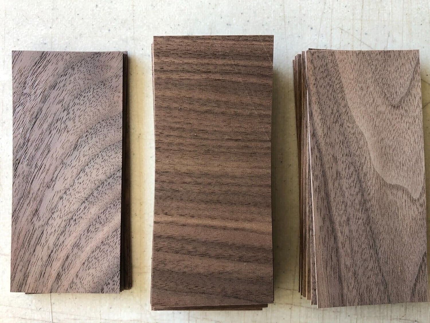 50 Walnut Fingerboard Wood Veneer Pieces 2" x 4.5" 1/42" Thickness