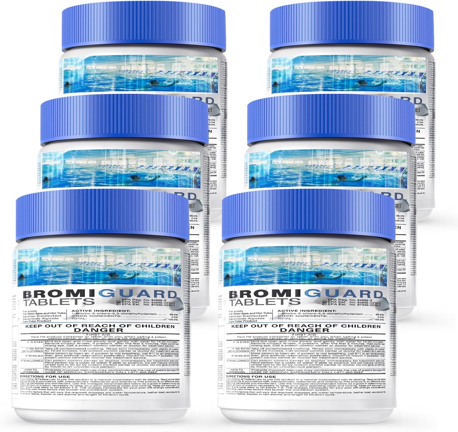 Bromine Tablets for SPA Hot Tub 1lb 4lb 6lb 1 inch Tabs Brominating Tablets Booster Eliminates Bacteria Algae Soft Water Feel No Chlorine Odor Chemical Sanitizer (6 LB)