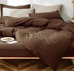 Sedefen Brown Duvet Cover Queen Size Solid Mocha Coffee Color Bedding Duvet Cover 3 Pieces Soft Microfiber Comforter Cover with Zipper Ties Gift for Men Women