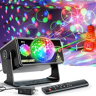 Party Lights Dj Disco Ball Light Strobe LED Stage Lighting Sound Activated YUEKEJI with Cool Colorful Patterns + Upgrade Remote Control, Super Fun Show for Dance Music Xmas Bar Club Birthday Holiday
