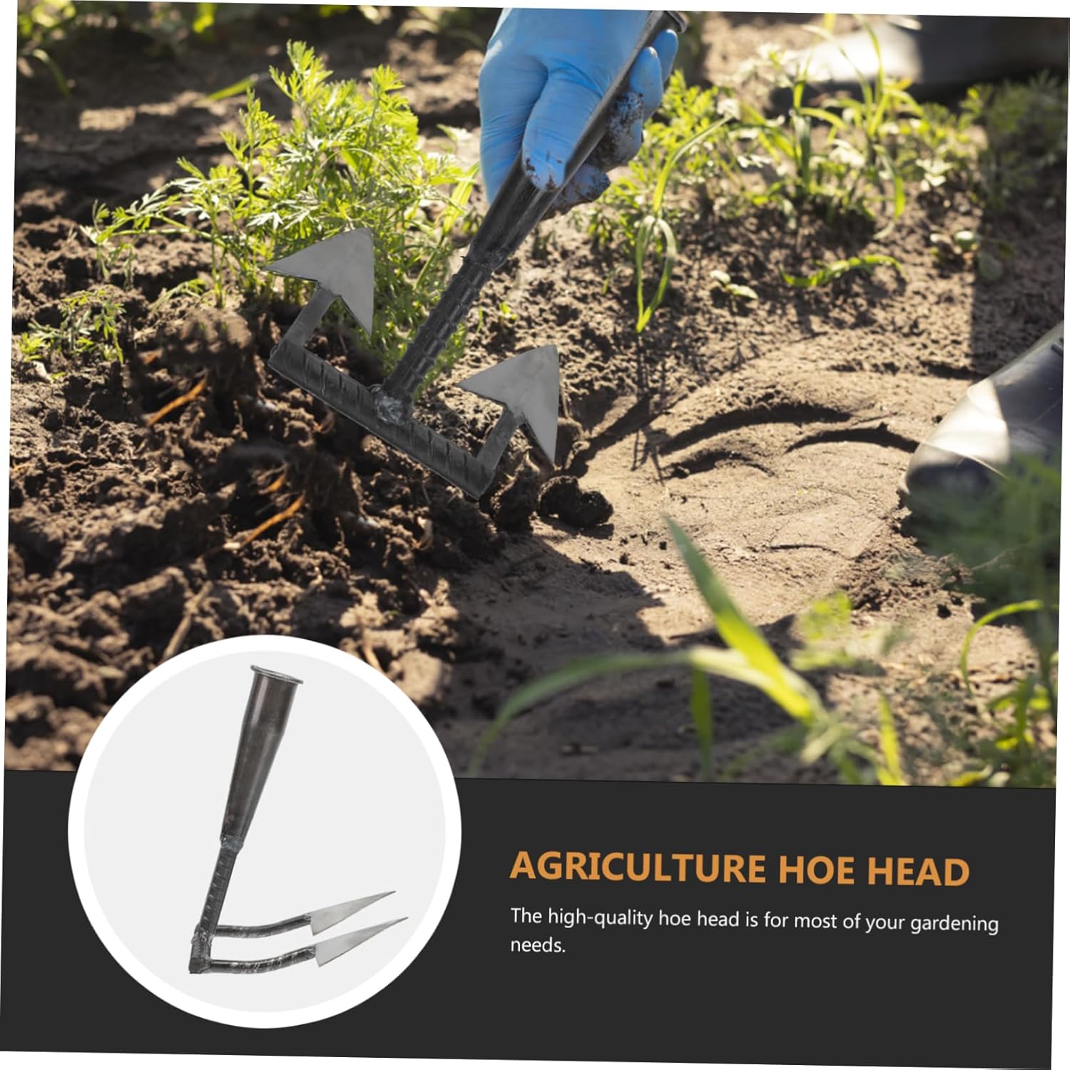 GALPADA 2pcs Triangle Hoe for Weeding and Cultivating Manual Garden Tool for Vegetable Planting Soil Loosening and Plowing Shape for Easy Use